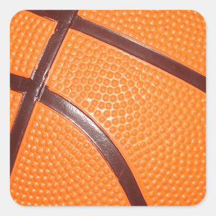 Pegatina Cuadrada Baloncesto