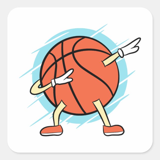 Pegatina Cuadrada Baloncesto Dabbing (Anverso)
