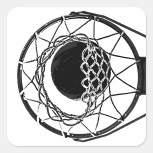 Pegatina Cuadrada Baloncesto de arte pop