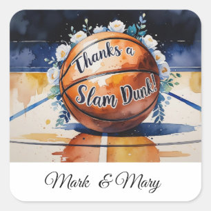 Pegatina Cuadrada Baloncesto gracias al tema Slam Dunk