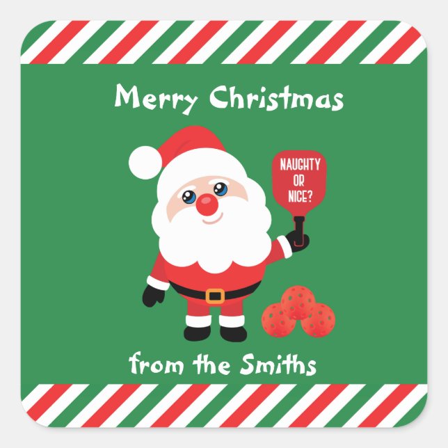 Pegatina Cuadrada Baloncesto 🎅 Santa (Anverso)
