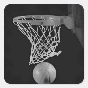 Pegatina Cuadrada Baloncesto Sepia