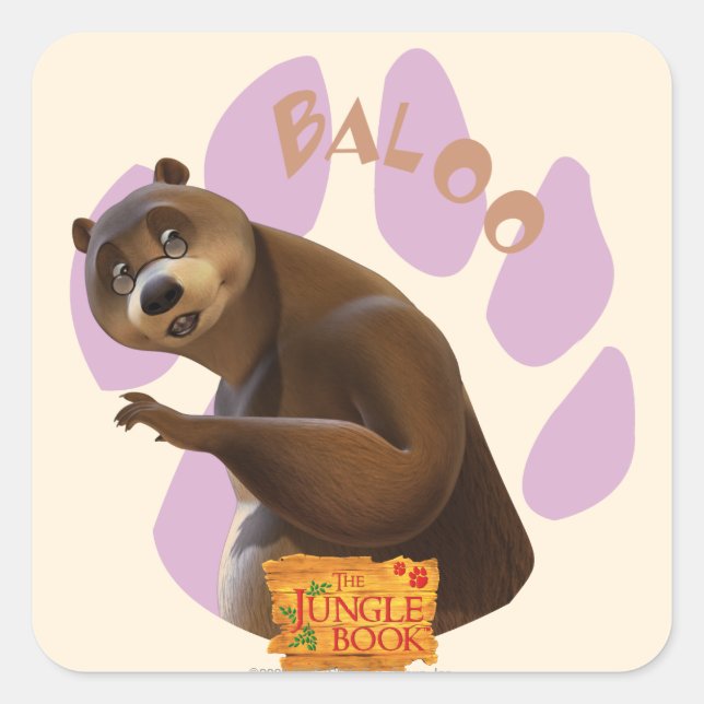 Pegatina Cuadrada Baloo 1 (Anverso)