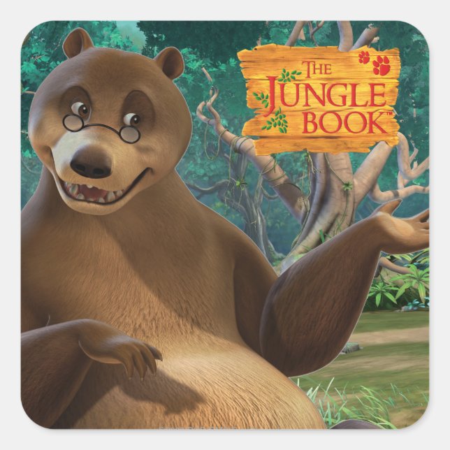Pegatina Cuadrada Baloo 4 (Anverso)