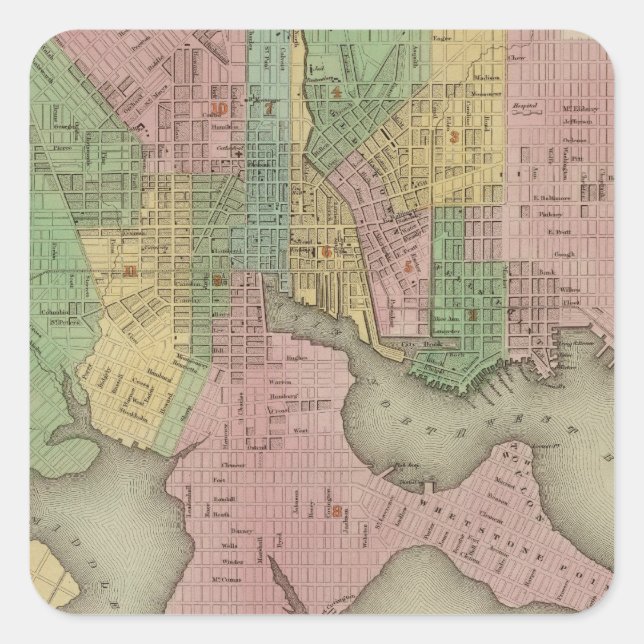 Pegatina Cuadrada Baltimore 2 (Anverso)