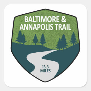 Pegatina Cuadrada Baltimore y Annapolis Trail