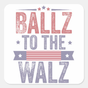 Pegatina Cuadrada Balz a las elecciones Walz Harris Waltz 2024