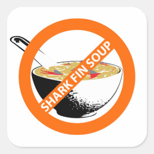 PEGATINA CUADRADA BAN SHARK FIN SOUP