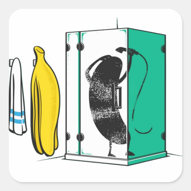 Pegatina Cuadrada Banana (Anverso)