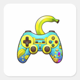 Pegatina Cuadrada Banana controlada 01