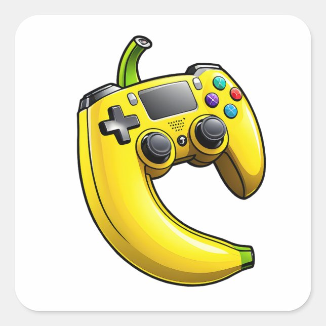 Pegatina Cuadrada Banana controlada 02 (Anverso)