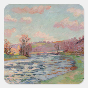 Pegatina Cuadrada Bancos del Creuse, Limousin, c.1912 (petróleo sobr