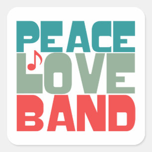 Pegatina Cuadrada Banda de amor por la paz