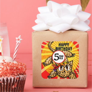 Pegatina Cuadrada Banda de cabeza arcoiris ultrapacita Anime Leopard