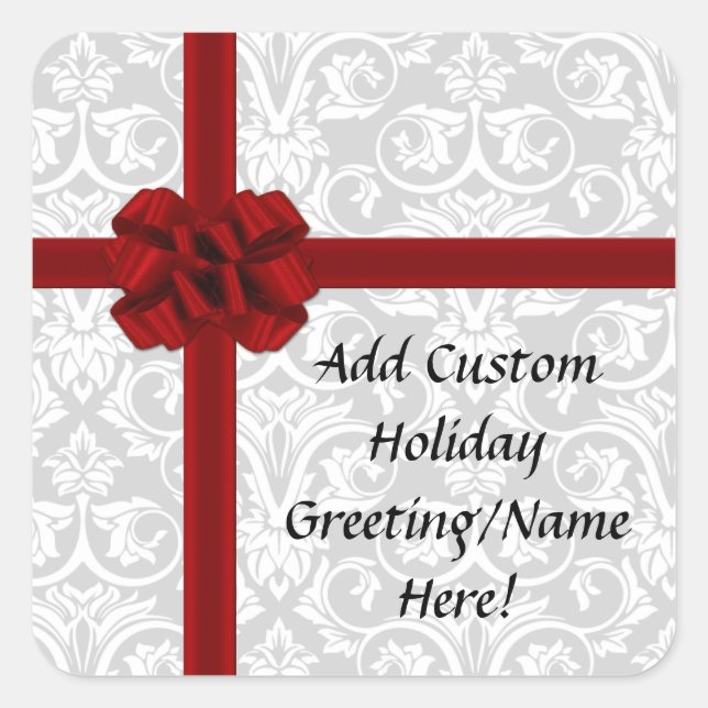 Pegatina Cuadrada Banda de cinta roja (Anverso)