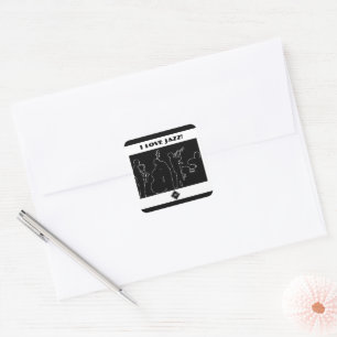 Pegatina Cuadrada Banda de Jazz - Me encanta el Jazz