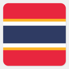 Pegatina Cuadrada Bandas de Carreras roja brillante azul de la marin