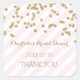 Pegatina Cuadrada Bandas de oro rosado Bandas de favoritas de ducha 