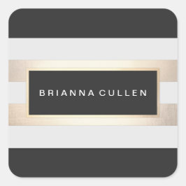 Pegatina Cuadrada Bandas modernas de oro y negro