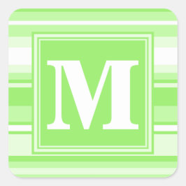 Pegatina Cuadrada Bandas verdes monográficas