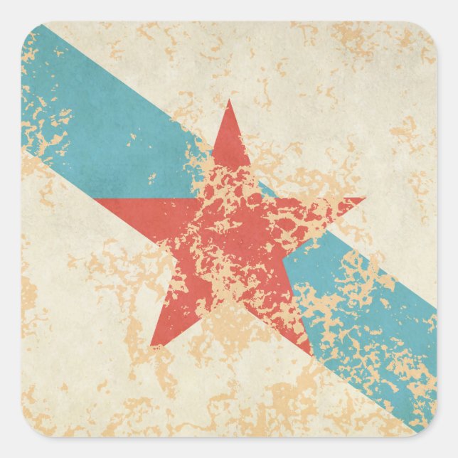 Pegatina Cuadrada Bandeira Galega Estrelada (Anverso)