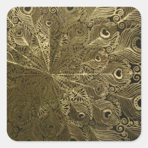 Pegatina Cuadrada Bandeja metalizado Peacock