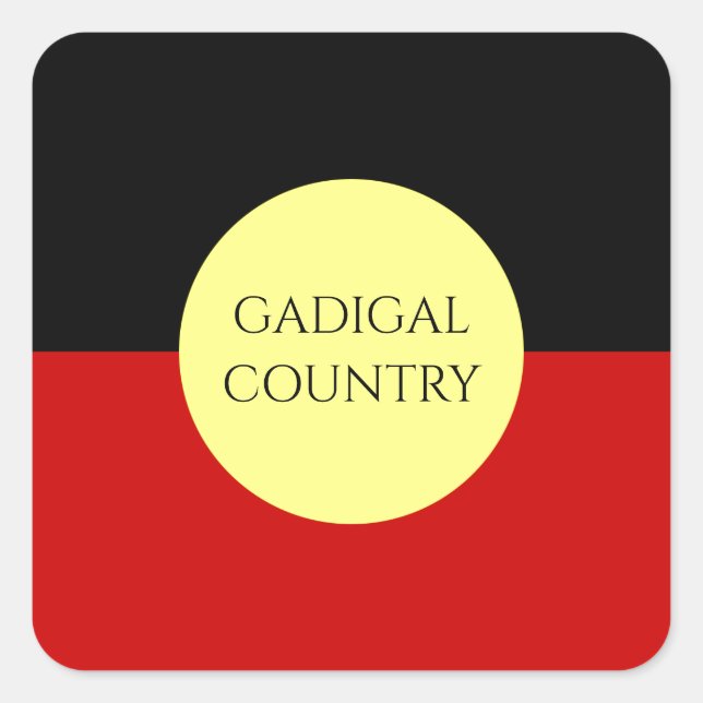 Pegatina Cuadrada bandera aborigen de australia (Anverso)