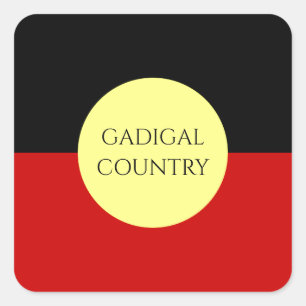 Pegatina Cuadrada bandera aborigen de australia