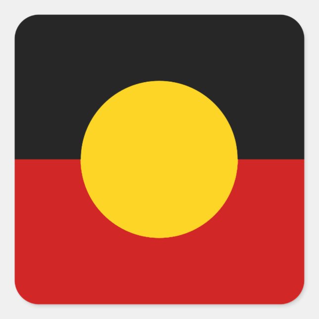 Pegatina Cuadrada Bandera aborigen de Australia (Anverso)