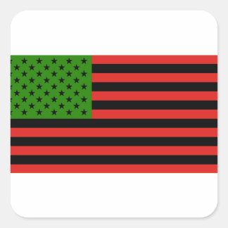 Pegatina Cuadrada Bandera afroamericana - negro rojo y verde