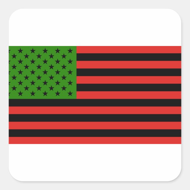Pegatina Cuadrada Bandera afroamericana - negro rojo y verde (Anverso)