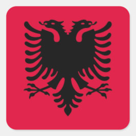 Pegatina Cuadrada Bandera albanesa