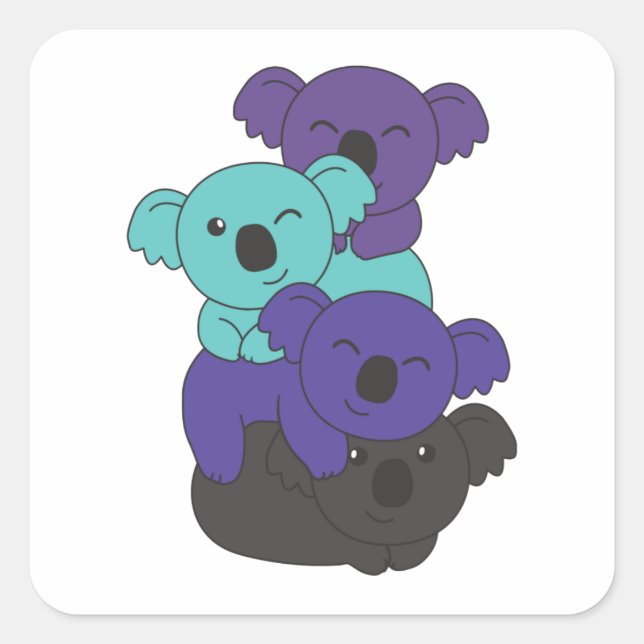 Pegatina Cuadrada Bandera Alexigénero Gander Orgullo Lgbtq Koala Squ (Anverso)
