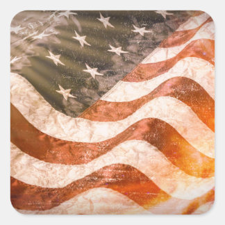 Pegatina Cuadrada Bandera Americana