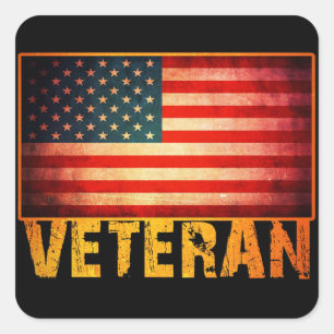 Pegatina Cuadrada Bandera americana