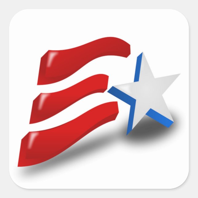 PEGATINA CUADRADA BANDERA AMERICANA (Anverso)