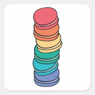 Pegatina Cuadrada Bandera arco iris Orgullo gay Lgbtq Macaron Square