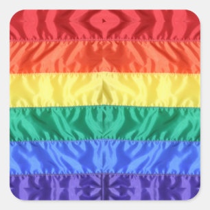 Pegatina Cuadrada Bandera arcoiris Orgullo gay LGBTQ el amor LGBT es