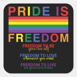Pegatina Cuadrada Bandera arcoiris Orgullo LGBTQ por los derechos de