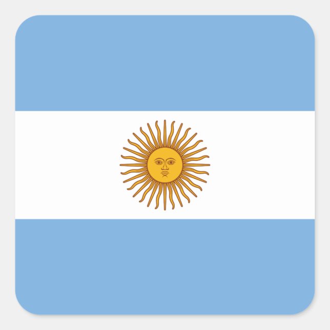Pegatina Cuadrada Bandera argentina (Anverso)