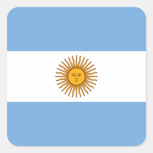 Pegatina Cuadrada Bandera: Argentina (Anverso)