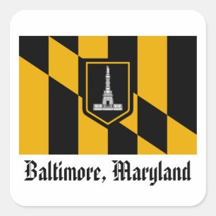 Pegatina Cuadrada Bandera Baltimore