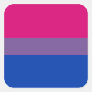 Pegatina Cuadrada Bandera bisexual del orgullo