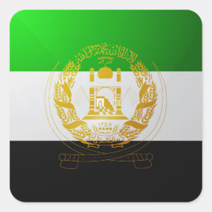 Pegatina Cuadrada Bandera brillante cuadrada de Panjshir