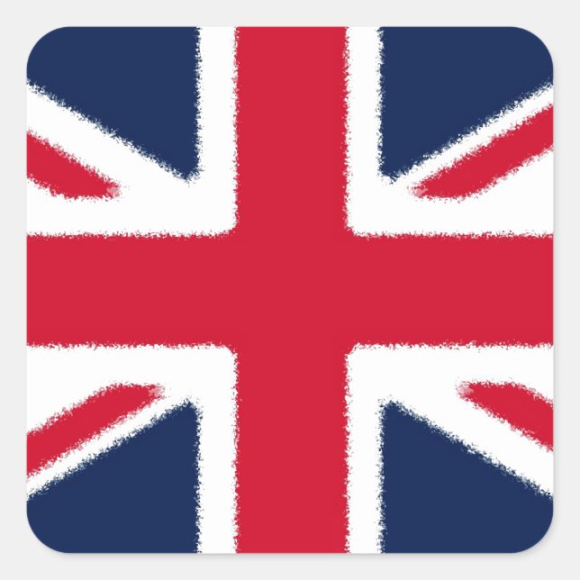 Pegatina Cuadrada Bandera británica (Anverso)