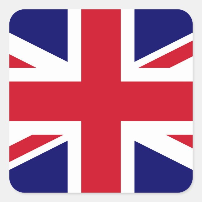 Pegatina Cuadrada Bandera británica (Anverso)