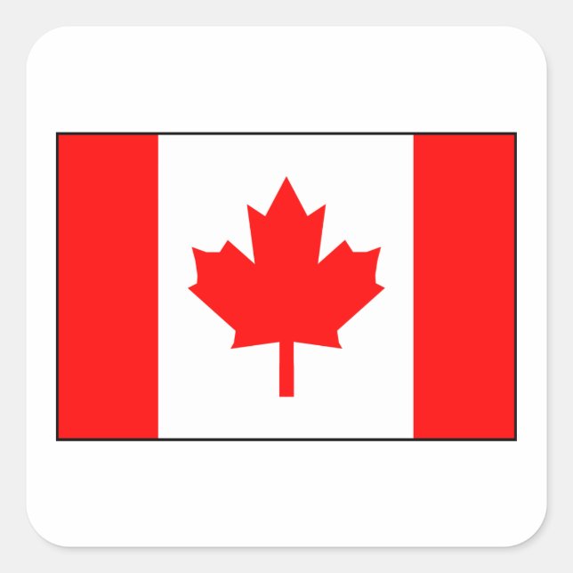 Pegatina Cuadrada Bandera canadiense (Anverso)