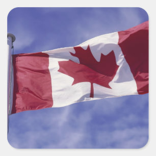 Pegatina Cuadrada bandera canadiense