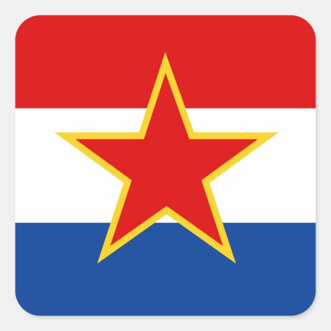 Pegatina Cuadrada Bandera croata, hrvatska zastava (Anverso)
