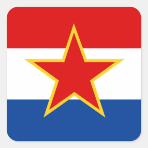 Pegatina Cuadrada Bandera croata, zastava del hrvatska
